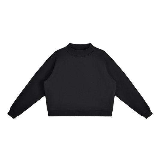 Essential Fleece Mock-Neck Crew Sweatshirt