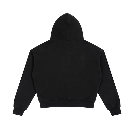 Unisex Boxy Fleece Piping Full Zip Hoodie