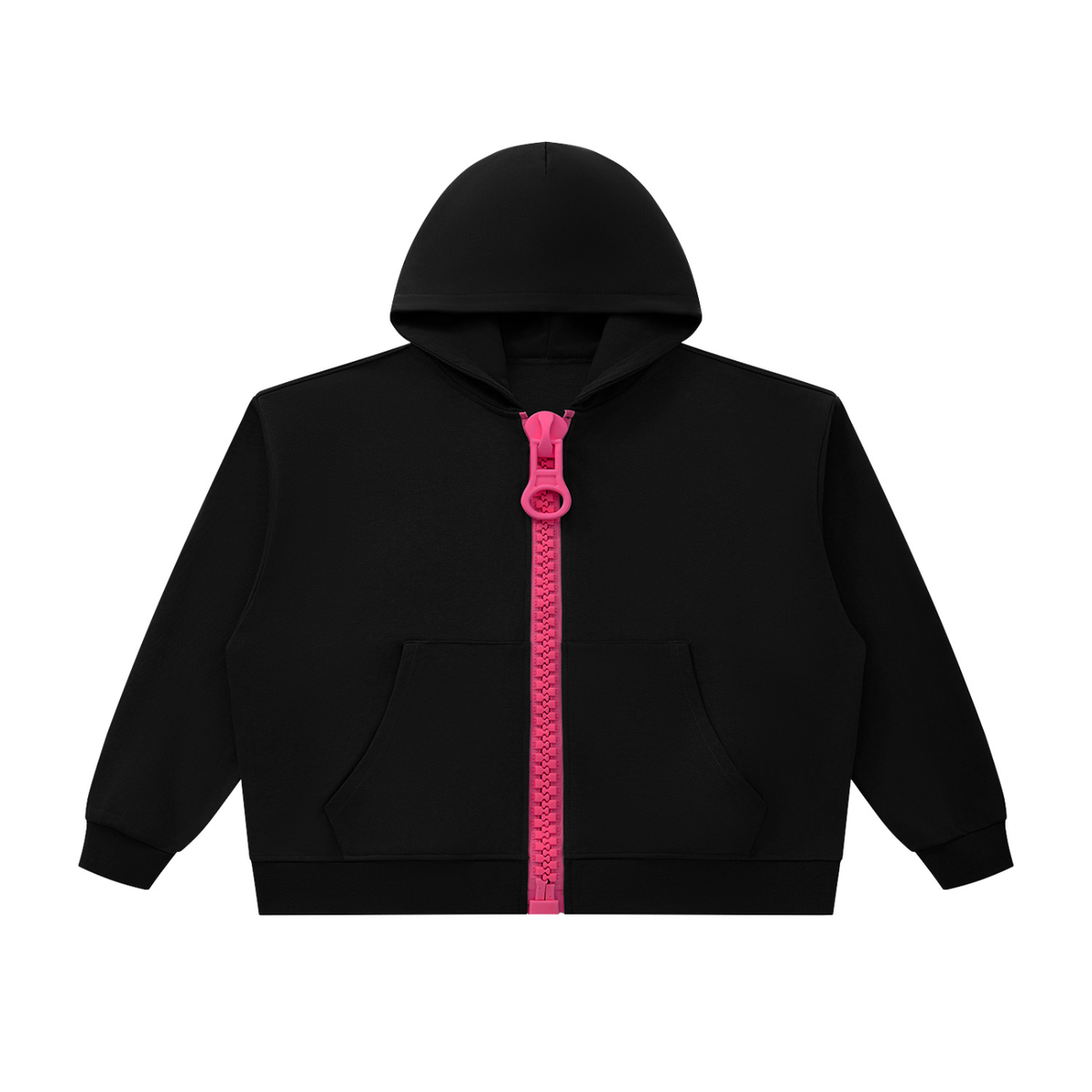 Unisex Oversized Chunky-Zip Boxy Hoodie