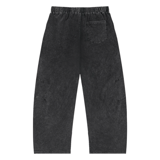 Snow Wash Drawstring Cotton Pants