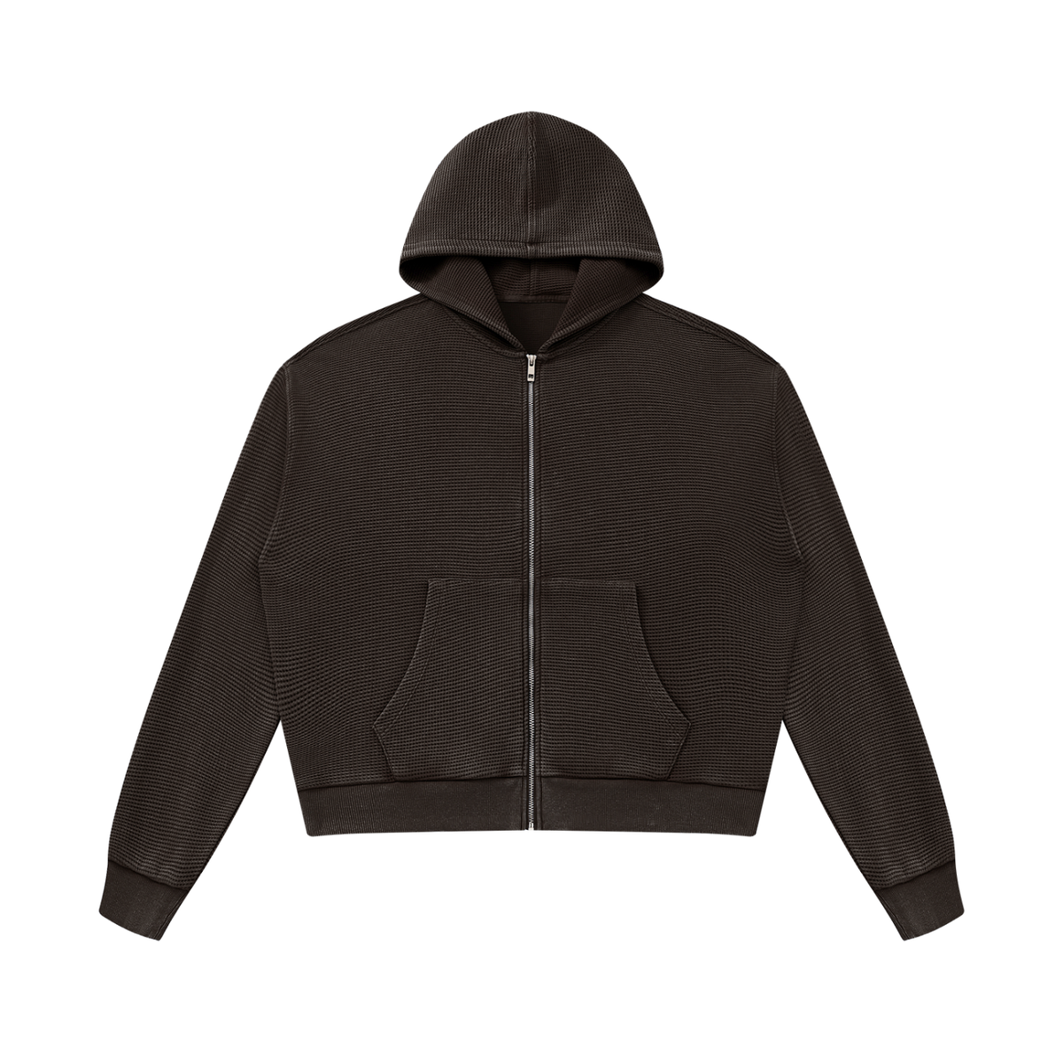 Unisex Mineral Wash Boxy Waffle Hoodie