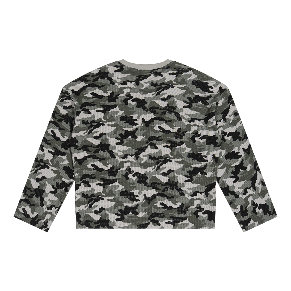 Unisex Camo Waffle Raw Edge T-Shirt