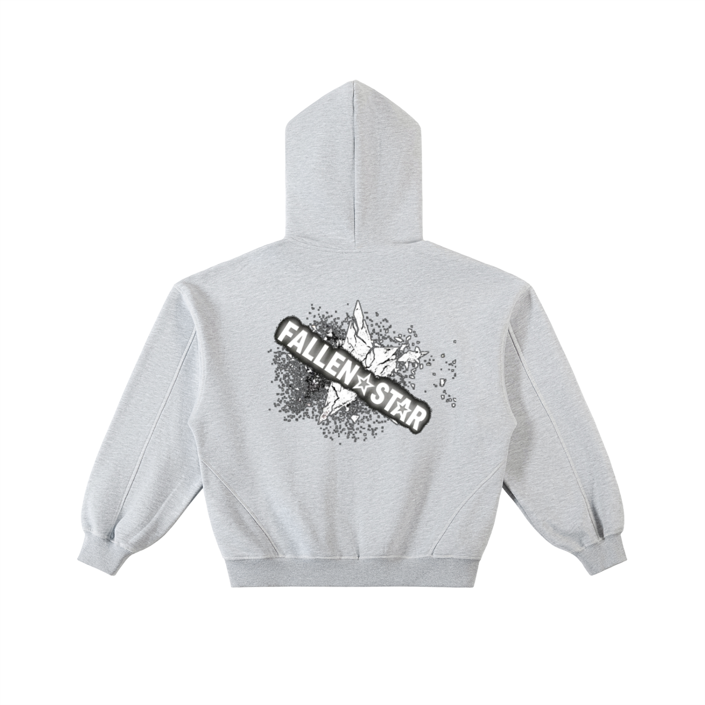 fallenstar Contrast-Stitched Boxy Fleece Zip Hoodie