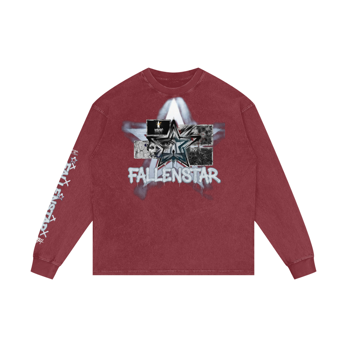 fallenstar Acid Wash Oversize Long Sleeve T-Shirt