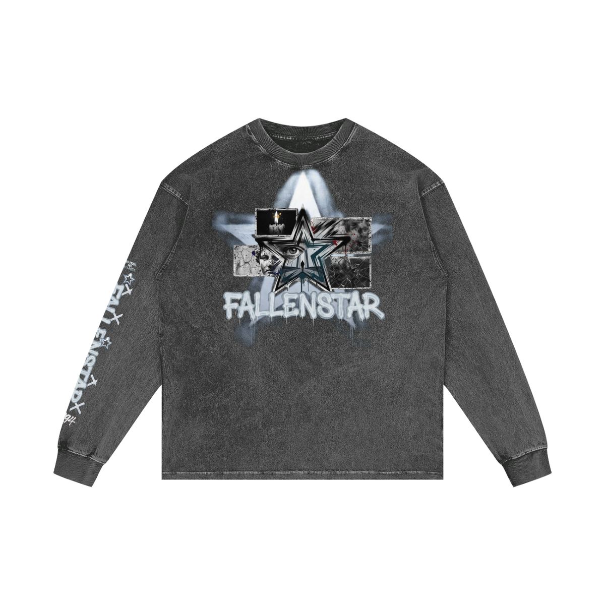 fallenstar Acid Wash Oversize Long Sleeve T-Shirt