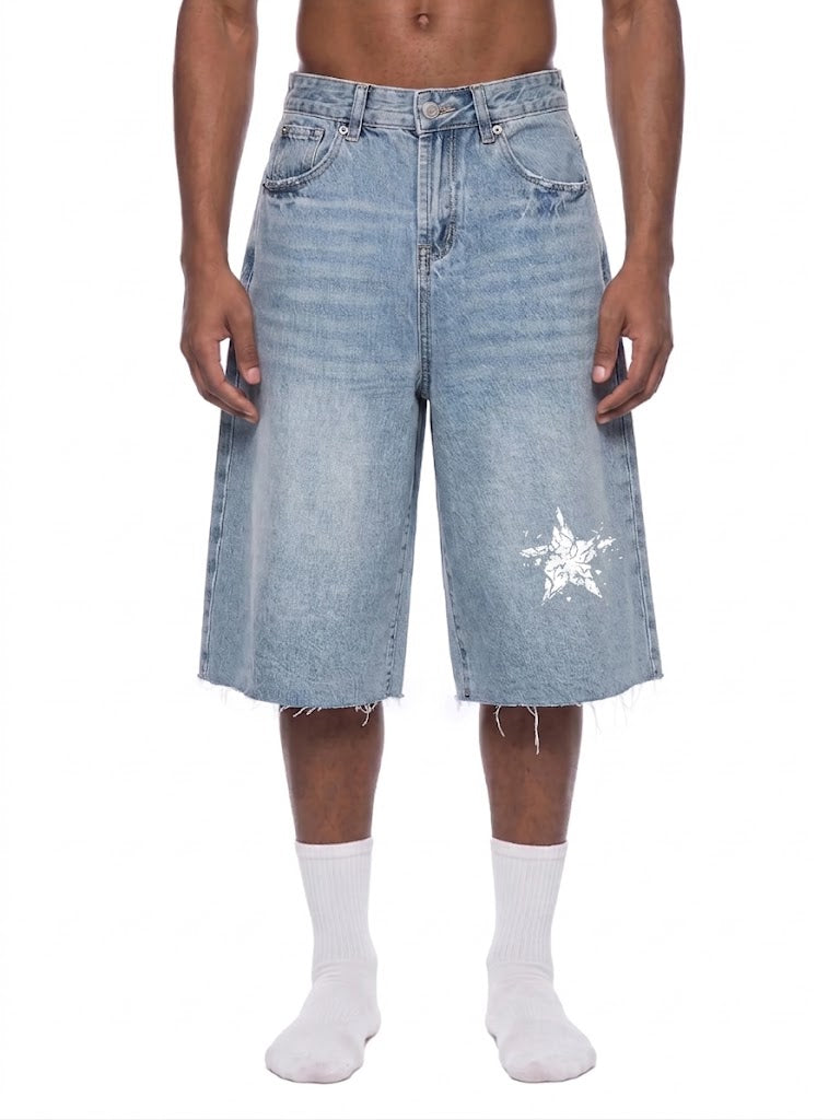 Men’s Vintage Wide Leg Denim Shorts