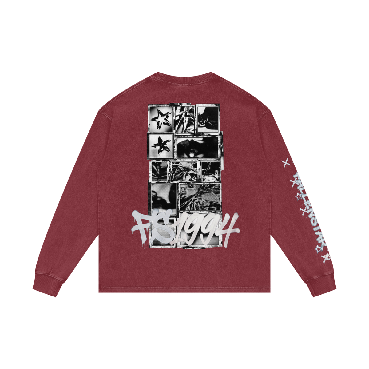 fallenstar Acid Wash Oversize Long Sleeve T-Shirt