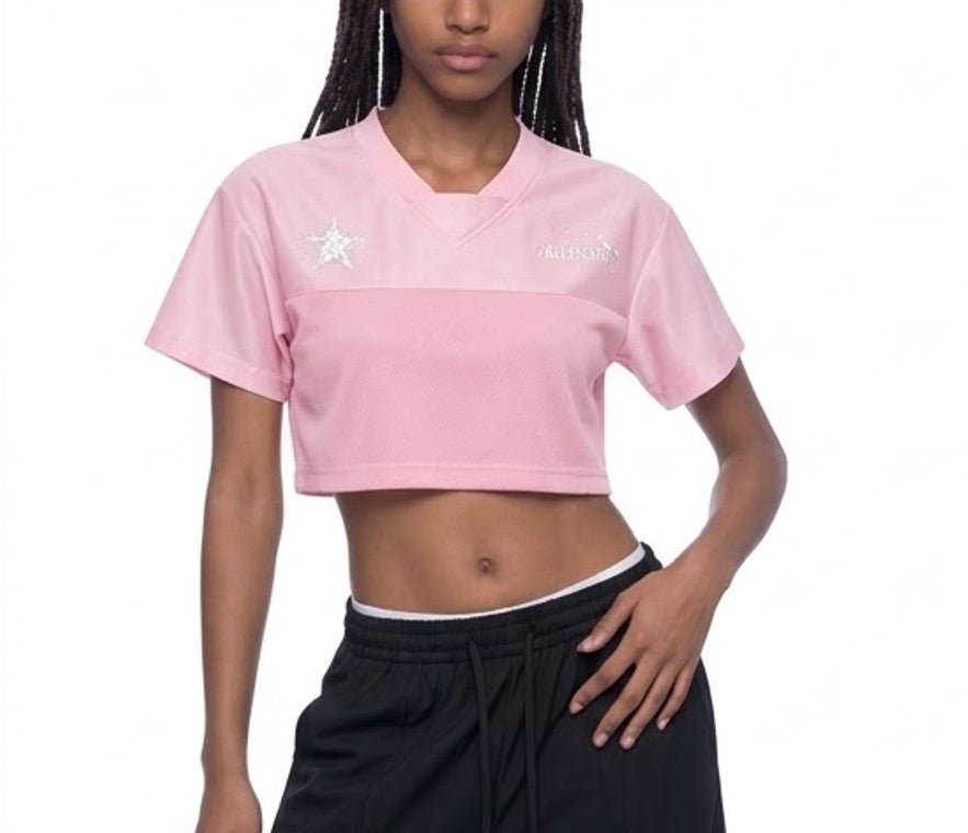 Women’s Cropped Paneled V-Neck Jersey