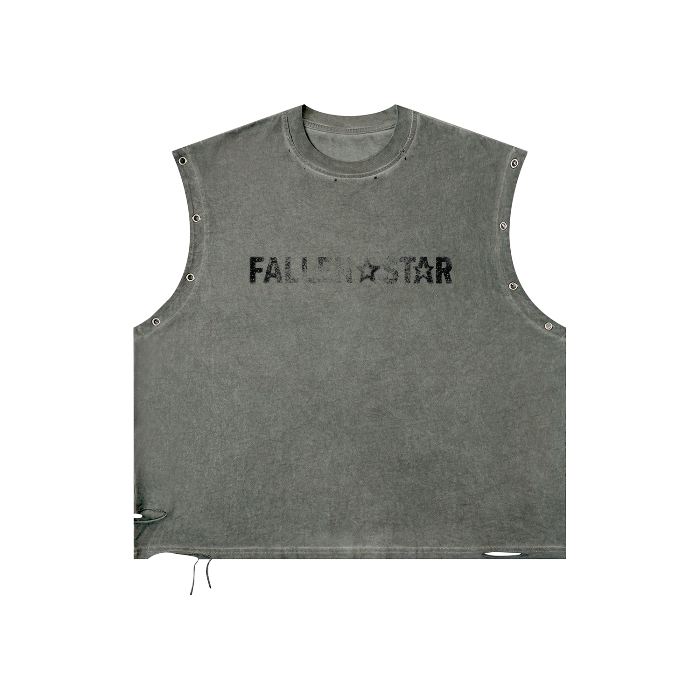 fallenstar Distressed Grommet Eyelet Tank Top