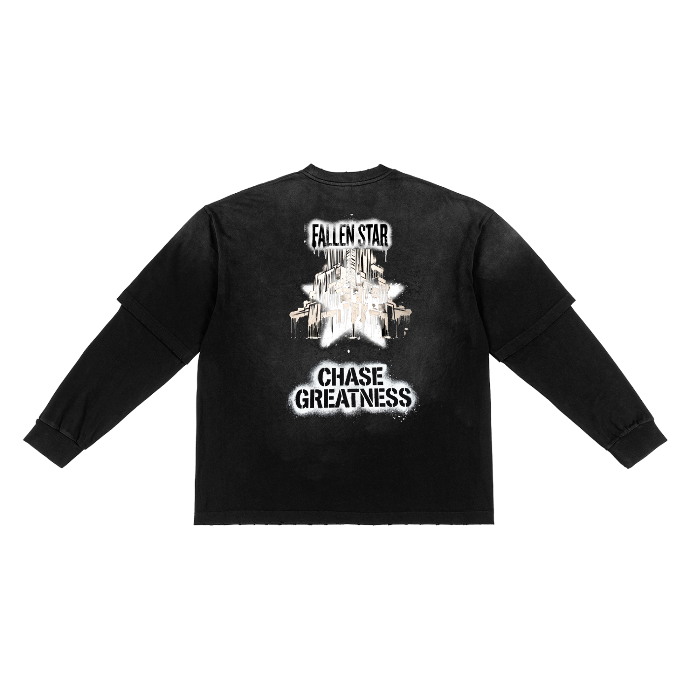 fallenstar Sunfade Hand-Frayed Faux Two-Piece T-Shirt