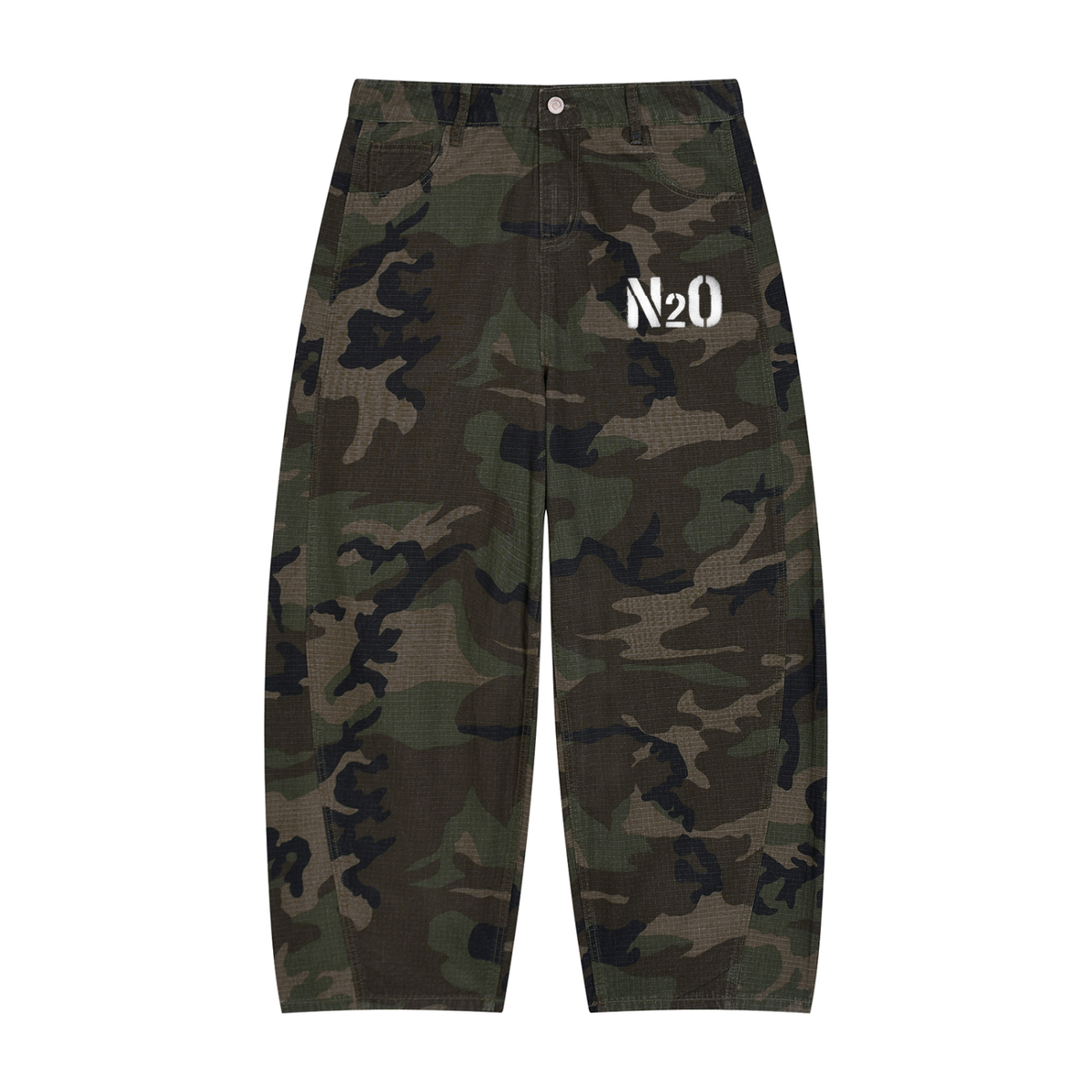Men’s Camo Barrel Leg Cargo Pants