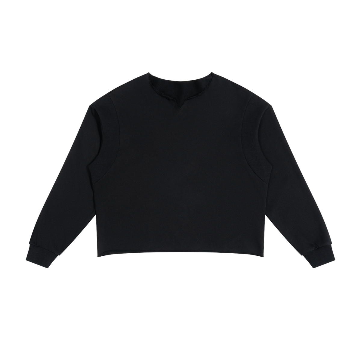 Unisex Paneled Raw Edge Boxy Sweatshirt