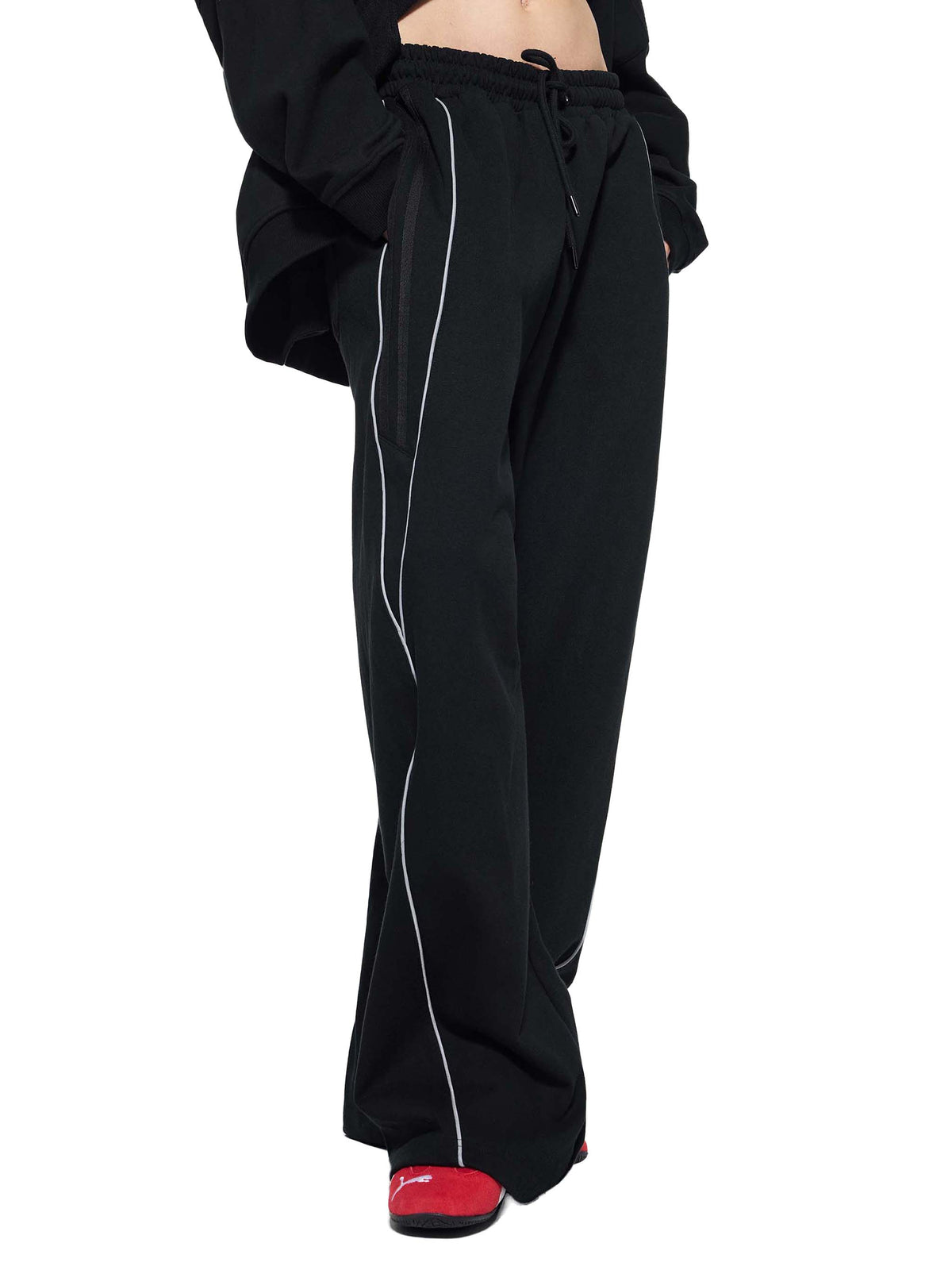 Reflection Striped Straight-Leg Sweatpants