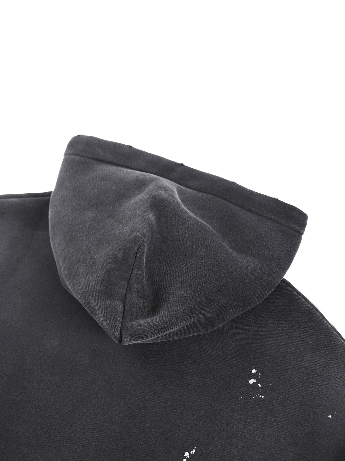 Vintage Washed Frayed Fleece Hoodie