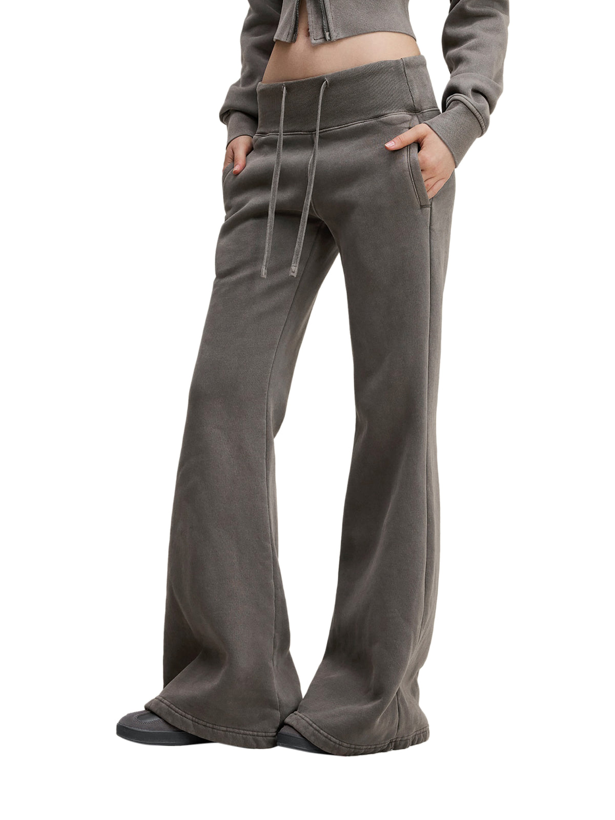 Vintage Washed Flared Fleece Pants