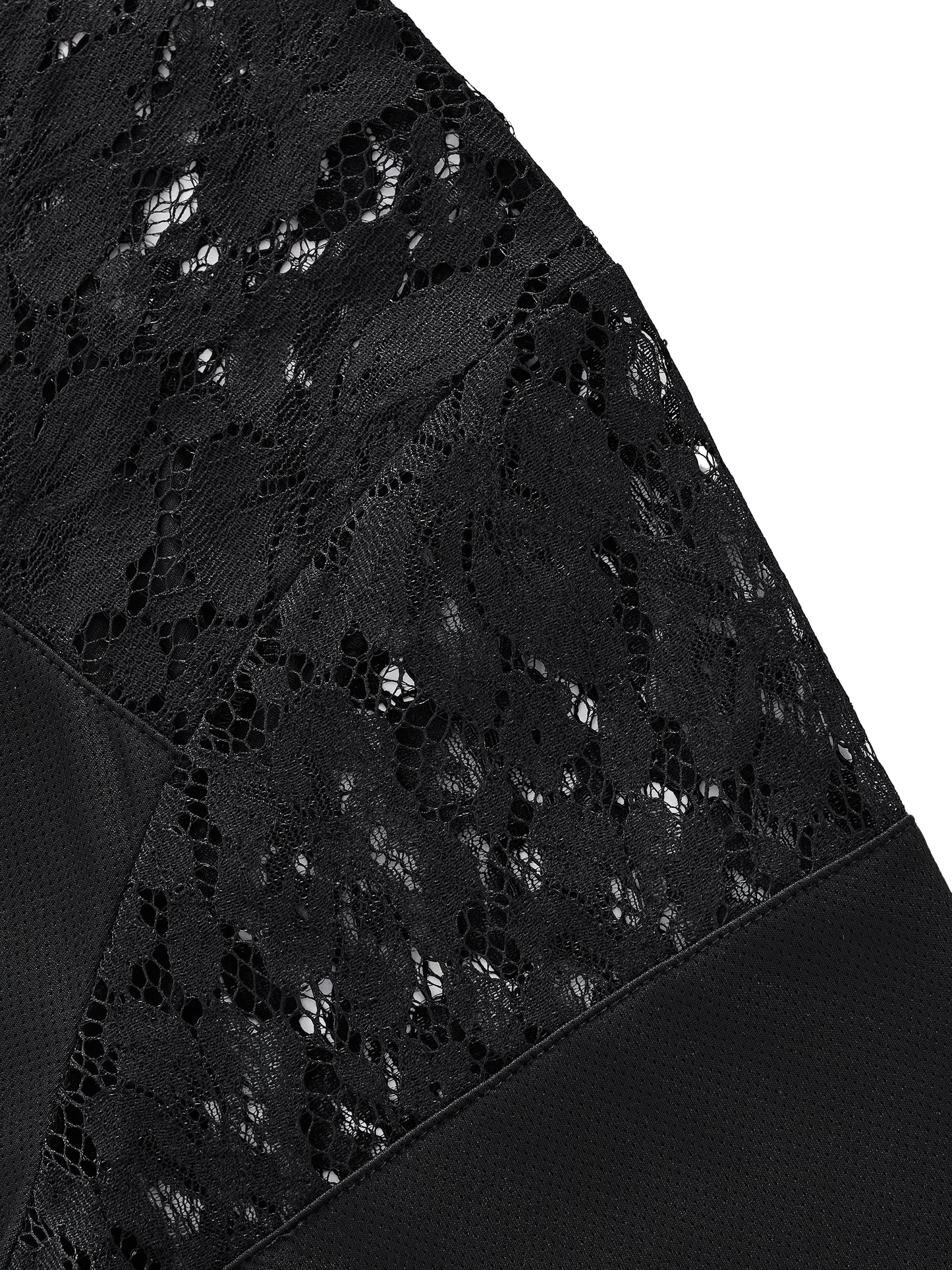 Unisex Lace Paneling V-Neck T-Shirt