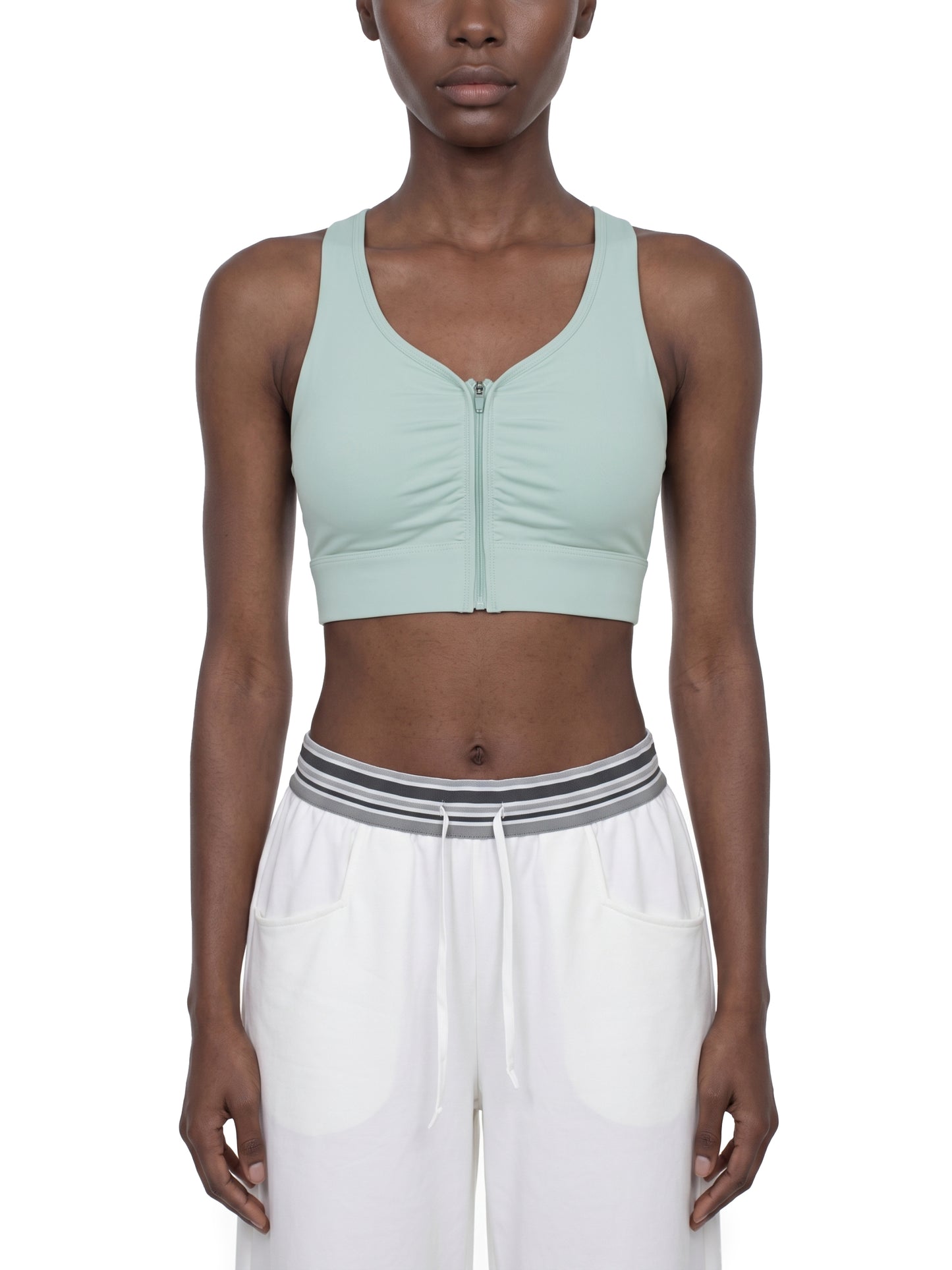 Women’s Cropped Zip Yoga Sports Bra