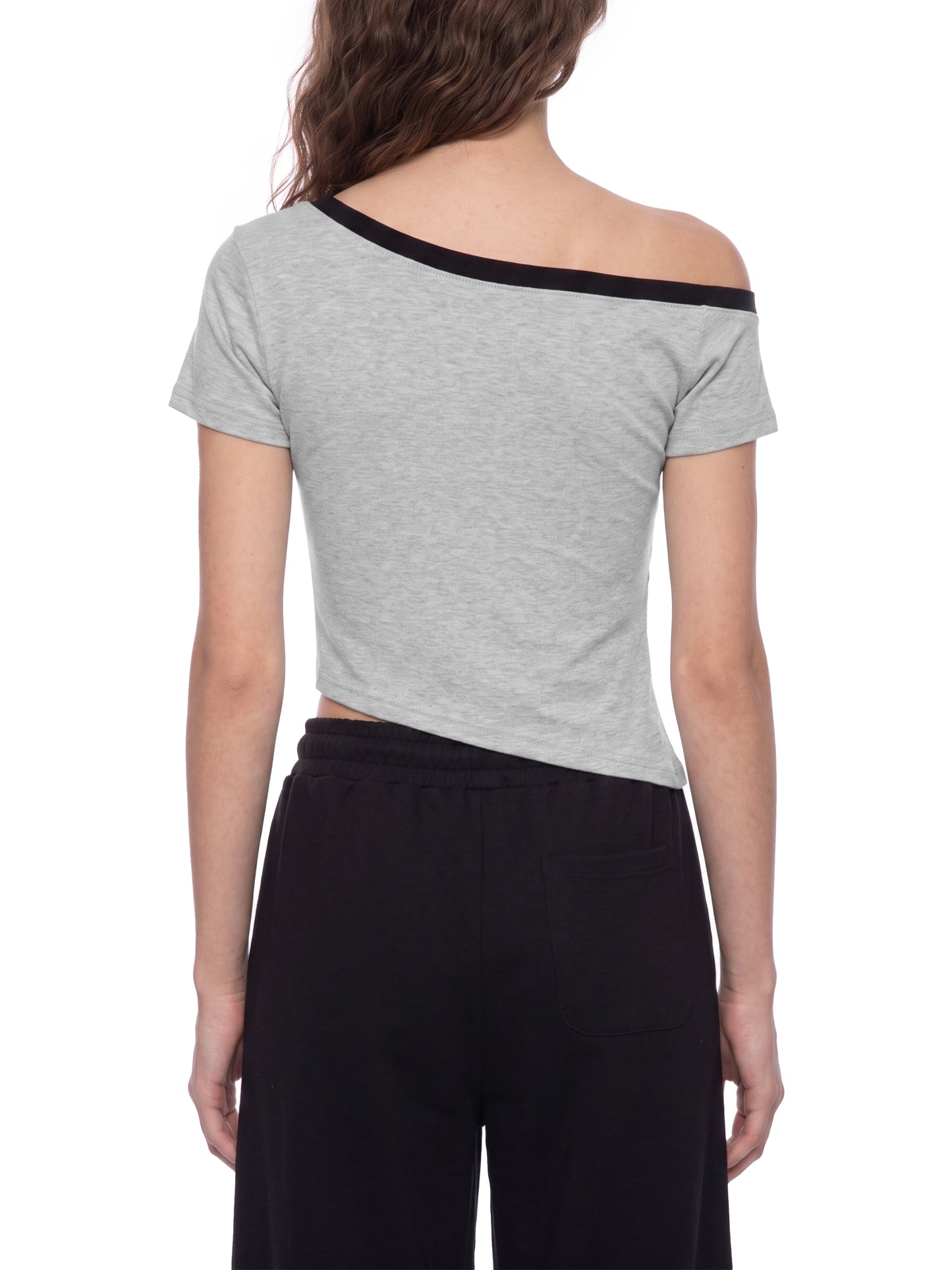 Women's Color Block Off-the-Shoulder T-Shirt