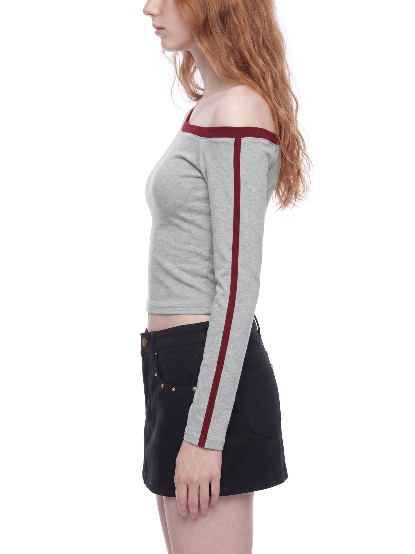 Women’s Color Block Off-the-Shoulder T-Shirt