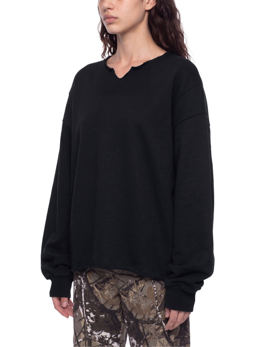 Unisex Paneled Raw Edge Boxy Sweatshirt
