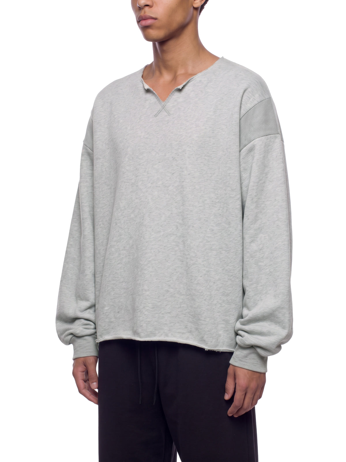 Unisex Paneled Raw Edge Boxy Sweatshirt