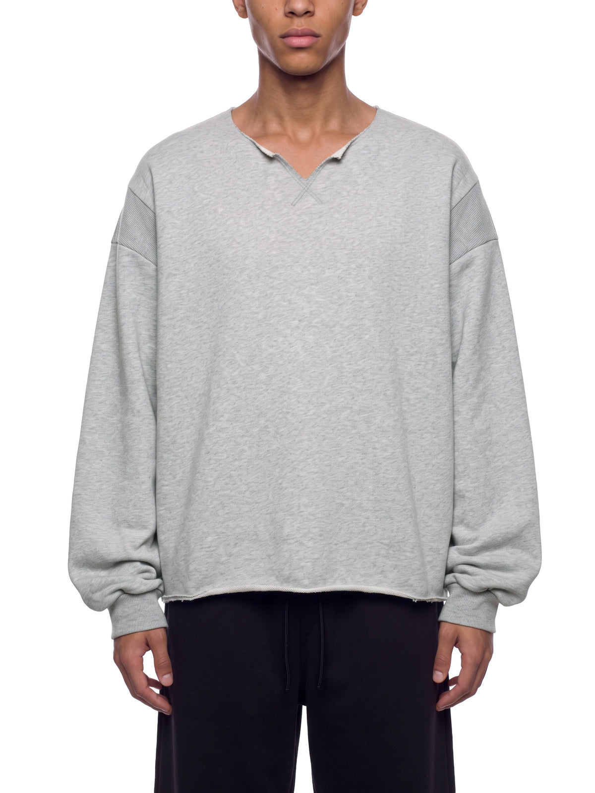 Unisex Paneled Raw Edge Boxy Sweatshirt