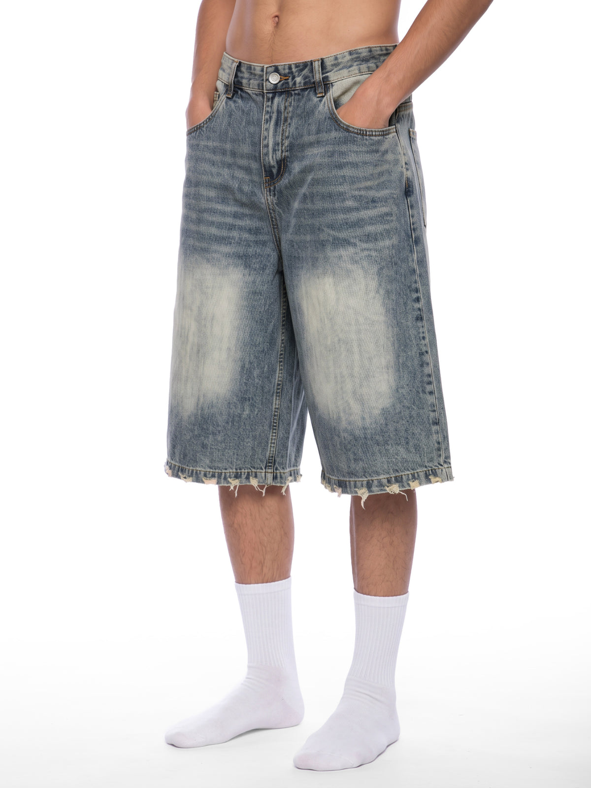Men's Sunfade Distressed Denim Shorts