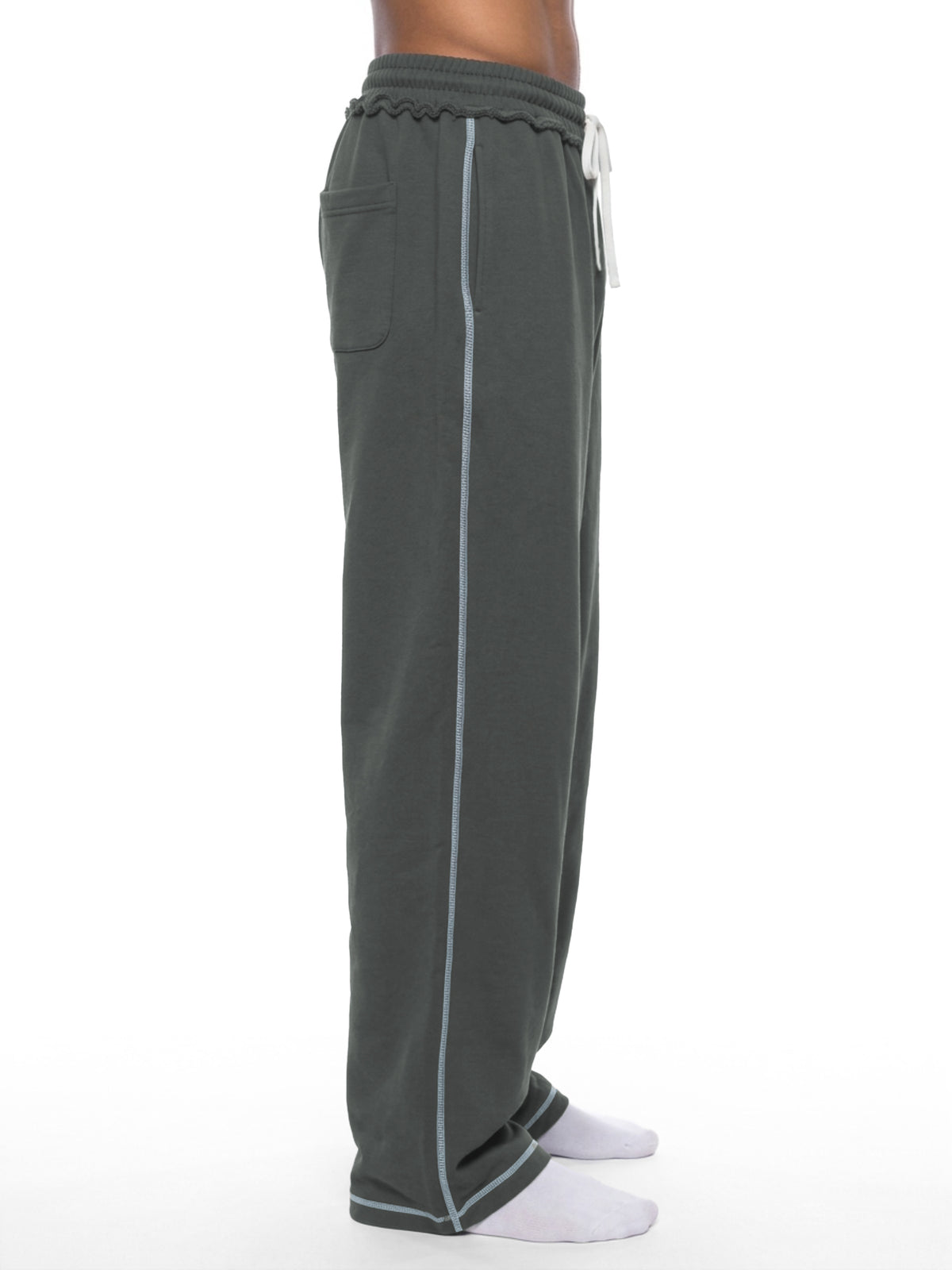Unisex Raw Edge Topstitch Sweatpants