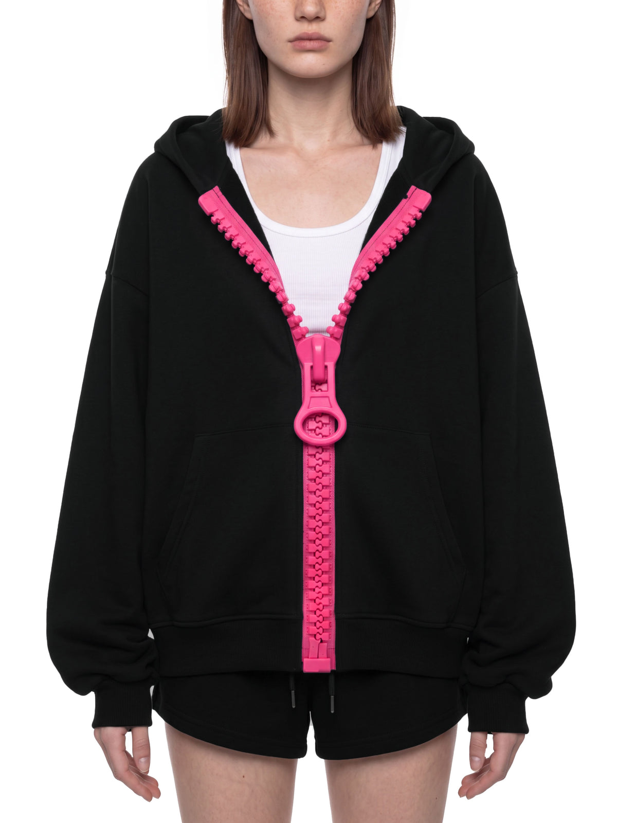 Unisex Oversized Chunky-Zip Boxy Hoodie